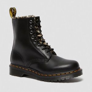 1460 SERENA LEOPARD FAUX FUR LINED BOOTS